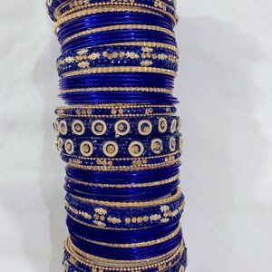 Indian Churiyan/Bracelet in Blue Double Set